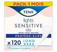 TENA Lights Protège-slips Longs Incontinence Femme - Pour Peaux Sensibles - Protections Absorbantes pour Fuites Urinaires Légères - 120 Protège-slips (Pack 1 mois)