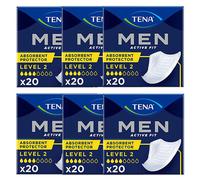 TENA Men Active Fit Protection Absorbante Niveau 2 Taille unique Lot de 6 x 20 unités