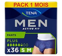 TENA Men Active Fit Sous-vêtements Absorbants Jetables Incontinence Homme - Pour Fuites Urinaires Modérées à Fortes - Taille M - 36 Sous-vêtements (4*9)
