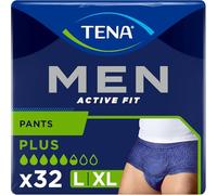 TENA Men Active Fit Sous-vêtements Absorbants Jetables - Taille L/XL x32 | Incontinence Homme - Fuites Modérées à Fortes - Design Masculin - Matière Micro-aérée