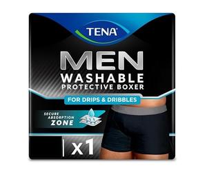 TENA Men - Caleçon de Protection Lavable Homme - Pour les Fuites Urinaires Légères - Coupe Classique - Noir - M