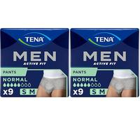 TENA Men Pants Active Fit Gris S/M x9 (Lot de 2)