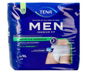 Tena Men Premium Fit Culottes D'Incontinence Maxi Taille L/XL 10 Culottes