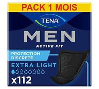 TENA Men Protections Absorbantes Extra Light Incontinence Homme - Pour Fuites Urinaires Légères - 112 Protections (Pack 1 Mois)