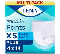 TENA Pants Plus Lot de 4 paquets de 14 culottes pour incontinence Extra Small
