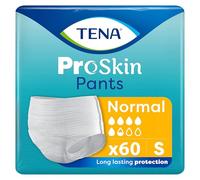 Tena ProSkin Normal Lot de 4 paquets de 15 culottes jetables pour fuites modérées à fortes avec absorption rapide, contrôle des odeurs et triple protection de la peau Taille S