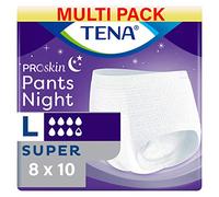 Tena Proskin Super Night Lot de 8 paquets de 10 culottes Taille L