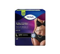 Tena Silhouette Normal Noir - Taille basse Large - 1 paquet de 9 protections