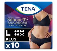 Tena Sous-vêtements absorbants Silhouette Normal – Taille basse – Noir L – 10 culottes