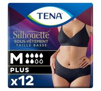 TENA Culottes absorbantes Silhouette Normal taille basse – Incontinence, modérée à forte – Noir M 12