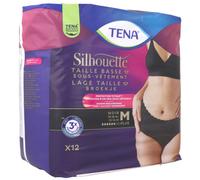 Tena Silhouette Plus Noir Taille Basse M 12 Pièces