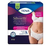 TENA Sous-vêtement Silhouette taille basse absorption normale Blanc Taille L 10 unités