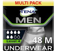 TENA Sous-vêtements de protection pour homme - S/M - Niveau 4 Premium Fit - 50 culottes d'incontinence