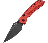 Tenable Knives Fenrir Blackwash Nitro V, Aluminium Anodisé Rouge + Écailles de Poisson