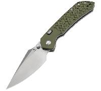 Tenable Knives Fenrir Stonewashed Nitro V, Aluminium Anodisé Vert + Écailles de Poisson