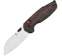 Tenable Knives Modèle 6 Stonewashed 14C28N, Rouge & Noir G-mascus T1022V8