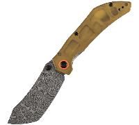 Tenable Tipper Water Ripple Damascus with Amber PEI/Ultem B1079A5
