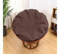 TENAGE Papasan Housse de coussin imperméable avec fermeture éclair et attaches - Lavable en machine - Pour intérieur et extérieur - 120 cm - Café foncé