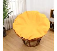 TENAGE Papasan Housse de coussin imperméable avec fermeture éclair et attaches - Lavable en machine - Pour intérieur et extérieur - 110 cm - Jaune