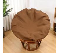 TENAGE Papasan Housse de coussin imperméable avec fermeture éclair et attaches - Lavable en machine - Pour intérieur et extérieur - 110 cm - Café clair
