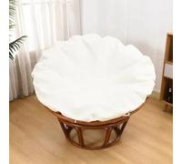 TENAGE Papasan Housse de coussin imperméable avec fermeture éclair et attaches - Lavable en machine - Pour intérieur et extérieur - 110 cm - Blanc