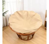 TENAGE Papasan Housse de coussin imperméable avec fermeture éclair et attaches - Lavable en machine - Pour intérieur et extérieur - 110 cm - Kaki