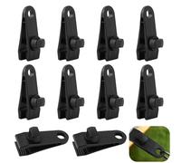 TenaLucy 10 Pièces Clips de Bâche,Pince pour Bache Pince Bache Piscine Clips de Fixation Bache Tendeur Bache Clip de Bâche Tente Clip de Tente Attache Bache,pour Tentes Auvents Bannières(Noir)