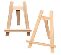 TenaLucy 2 Pièces Chevalet de Table Pliable, Mini Chevalets en Bois Massif | Portable et Pliable Chevalet Peinture pour Décoration Mariage Affichage Photo, Mini Chevalet Bois pour DIY Albums Photo (S)