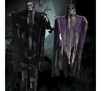 TenaLucy 2 Pièces Squelette Halloween Suspendu Fantôme Squelette Horreur Decoration Halloween Décorations Accessoires Halloween Accessoire pour Décoration Effrayante Maison Hantée Cour