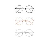 TenaLucy 3 Pièces Lunette Anti Lumiere Bleue,Lunette Anti Lumiere Bleue Femme Homme Lunette de Vue Femme Lunettes Rondes Sans Ordonnance avec Ronde Monture Métal,pour Réduisent la Fatigue Oculaire