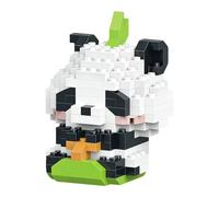TenaLucy 3D Panda Géant Brique de Construction, Panda Roux Mini Figurine en Briques, Red Pandas Jeu de Construction, Blocs des Constructions Ours für Jungen und Mädchen (Planche à Ski sur Gazon)
