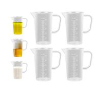TenaLucy 4 Pièces Verres Doseurs en Plastique avec Poignée,100ml Verre Doseur Cuisine Verres Doseurs Transparent Verres Doseurs de Précision Doseur Lessive Liquide,Passe au Lave-Vaisselle