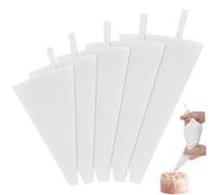 TenaLucy 5 Pièces Blanc Poche Pâtissière Extra Souple ré Utilisable | Tailles Multiples 25-45cm, Poche à Douille Patisserie Réutilisable en Coton, Poche à Douille Professionnelle pour Desserts