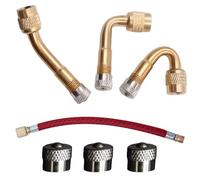 TenaLucy 7 Pièces Extension Valve Pneu,Valve Coudée Moto Rallonge Valve Pneu Rallonge de Valve en Cuivre Cuivre Adaptateur de Valve Angulaire,pour Voiture,Moto,Vélo,Scooter(45°90°135°)