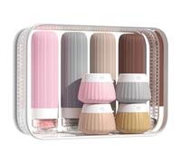 TenaLucy 8 Pièces Flacon Voyage Silicone Étanche, Trousse de Toilette Voyage, Voyag Accessoires Bocaux Pipette, Rechargeables Contenant Voyag Vide pour Shampooing Gel Douche Lotion Cosmétiques (05)