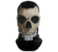 TenaLucy Cagoule Moto Full Face Mask Masque Halloween Effrayant Noir Taille Unique Masque Squelette Ghost Mask Cagoule Ghost pour Costume de Robe de Fantaisie-Cosplay-Plein Air Activités