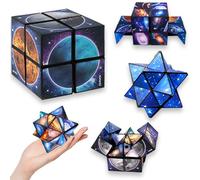 TenaLucy Cube de Vitesse 2 en 1 Cube Magique du Ciel Étoilé Pression Réduit | Cube Infini Cube Transformant Jouet Anti-Stress, Cadeaux Créatifs Magic Star Cube 3D Infini Ciel Étoilé pour Enfants Adultes