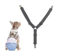 TenaLucy Culotte Menstruelle pour Chien avec Bretelles Harnais Réglables et Bandes Ventrales - 3 Clips