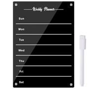 TenaLucy Frigo Ardoise Effacable, Essuyable Calendrier Magnetique Frigo, Réutilisable Planning Frige Magnetique, Tableau Magnetiques Weekly Planner pour la Planification des Repas Les Horaires Travail