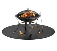 TenaLucy Grille Barbecue Tapis Sol, Brasero Exterieur Tapis Barbecue, Noir Tapies Barbecues Sol Exterieur, Étanche Tapi Barbecues Sols, Rond Tapi pour Protection des Cheminées Foyers Pelouses