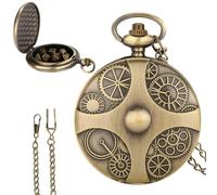 TenaLucy Mini Dés DND,Lot de Mini Dés DND Mini Jeu de Dés DND Coquille de Montre de Poche Steampunk avec Engrenages 7 Dés Polyédriques D&D en Métal Dés Jeu de Role(Cuivre)