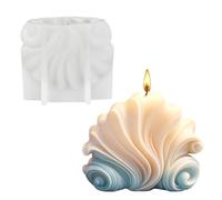 TenaLucy Moule À Bougie en Forme de Coquille,Moule À Bougie en Coquille 3D Moule Bougie Moule Bougie Silicone Diy Moule en Silicone 3D Moule de Bougie Époxy,pour Aromathérapie,Savon(Blanc)