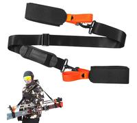 TenaLucy Sangle de Ski et Porte Bâtons Noir Bandoulière Réglable pour un Transport Facile des Skis et des Bâtons Skates Leash Ski Straps and Pole Carrier pour Patins à Glace Patins à Roulettes
