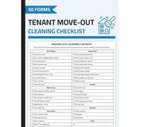 Tenant Move-Out Cleaning Checklist: Landlord to Tenant Moving Out Cleaning Checklist | End of Lease Cleaning List Form Book | 50 Forms