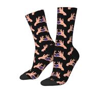 Tenant Un Cœur, Drapeau Des États-Unis À Fine Ligne Blanche Chaussettes Femme Chaudes Chaussettes De Tennis Classiques Crew Socks Pour Adulte Quotidien Course 40Cm