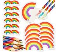 Tenare 12 Crayons de Couleur Arc-en-Ciel 12 Gommes Arc-en-Ciel Souples 12 Mini Blocs-Notes Arc-en-Ciel Gommes Arc-en-Ciel Crayon de Dessin Coloré pour Étudiants Artistes Maison École Bureau