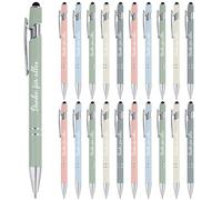 Tenare 20 Stylo à Bille Danke für Alles Stylo Rétractable avec Gravure Citations en Métal Cadeau d'Adieu avec Stylet pour Enseignants Employés Collègues Bureau(Couleurs de Macaron)