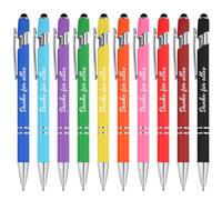 Tenare 20 Stylo à Bille Danke für Alles Stylo Rétractable avec Gravure Citations en Métal Cadeau d'Adieu avec Stylet pour Enseignants Employés Collègues Bureau(Couleurs Vives)
