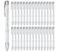 Tenare 30 Pcs Stylos à Bille Rétractable avec Inscription « Nice To Have You Here » Stylo à Bille Imprimé Cadeau d'Invité pour Mariage Communion Baptême Anniversaire Cadeau de Remerciement(Métal)