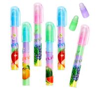 Tenare 5 Pcs Gommes de Style Stylo Gomme Poussoir en Forme de Stylo Gomme Empilable de Style Fruit Esthétique à Colorier Mignon pour Enfants Artiste Papeterie Cadeaux d'Anniversaire Bureau